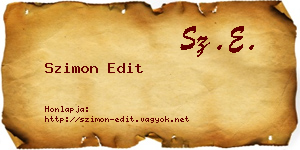 Szimon Edit névjegykártya